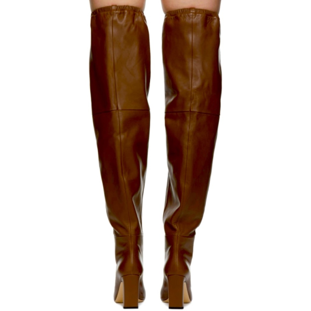 Wandler Brown Leather ‘Anne’ Over The Knee Thigh High, Heeled Boots, Size 40 - Picture 9 of 14